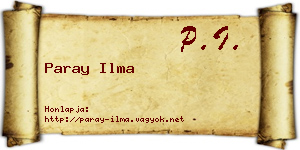 Paray Ilma névjegykártya